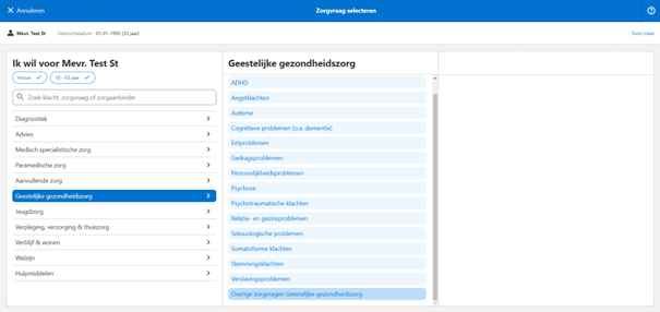 Transfertafel aanmelding 1